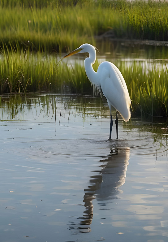 bird in a marsh